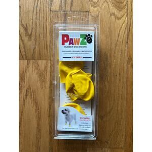 Pawz Rubber Dog Boots Size XXS Yellow Waterproof 12 Count